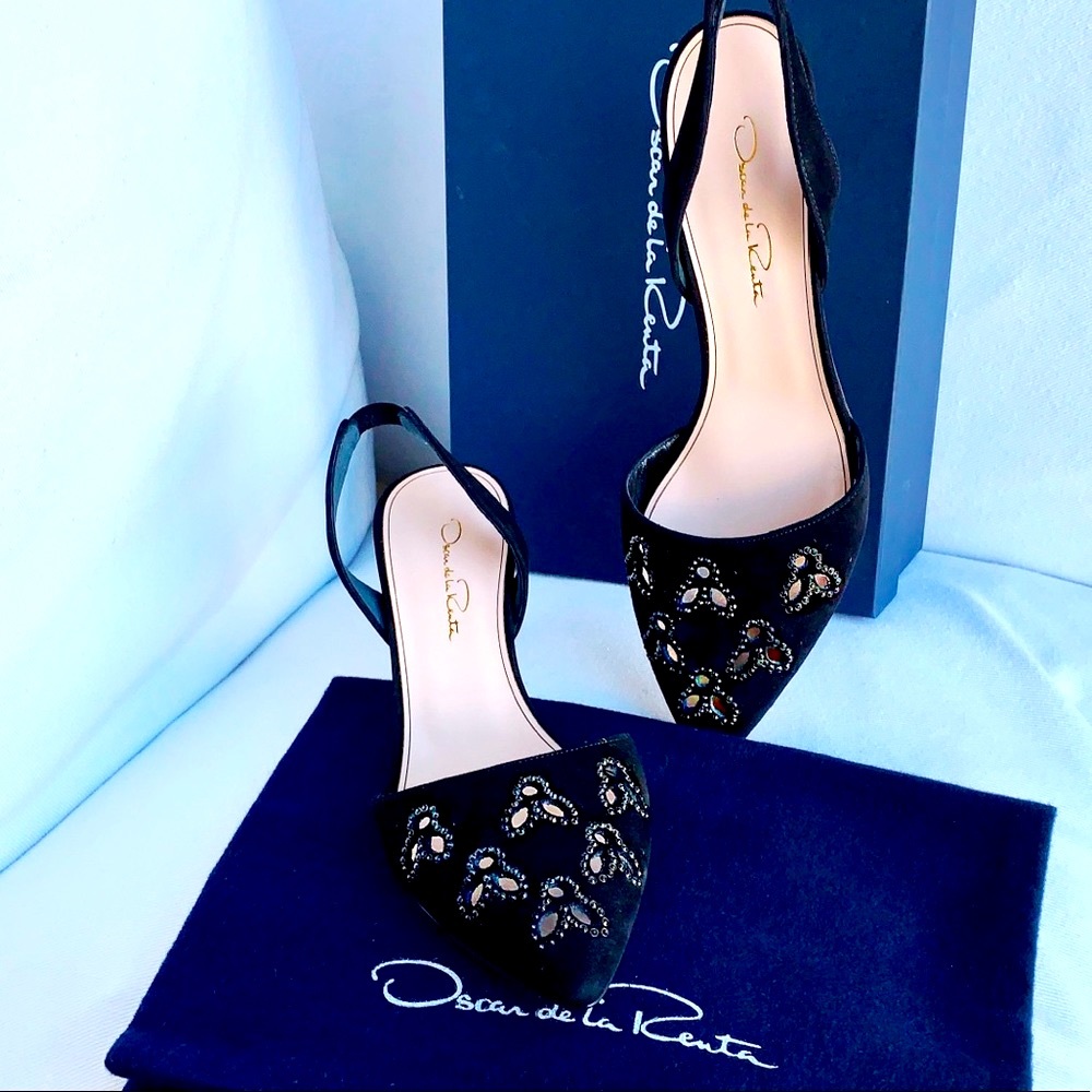 NWT Oscar de la Renta Pamie Sling-back 55mm Pumps SALE!!